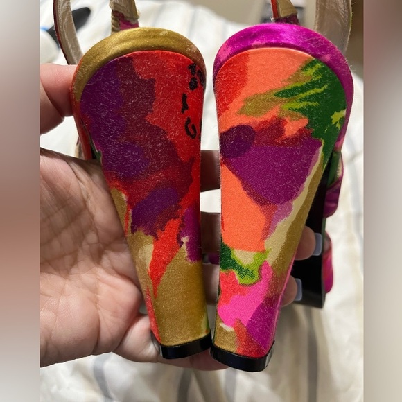 Balenciaga Paris Multicolor Satin Slingback OpenToe Sandals EU39.5 US9 - Picture 11 of 13